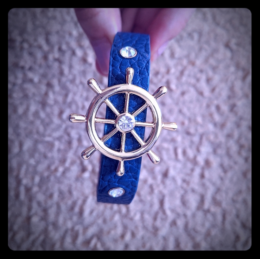 Dark Navy Nautical wheel bracelet